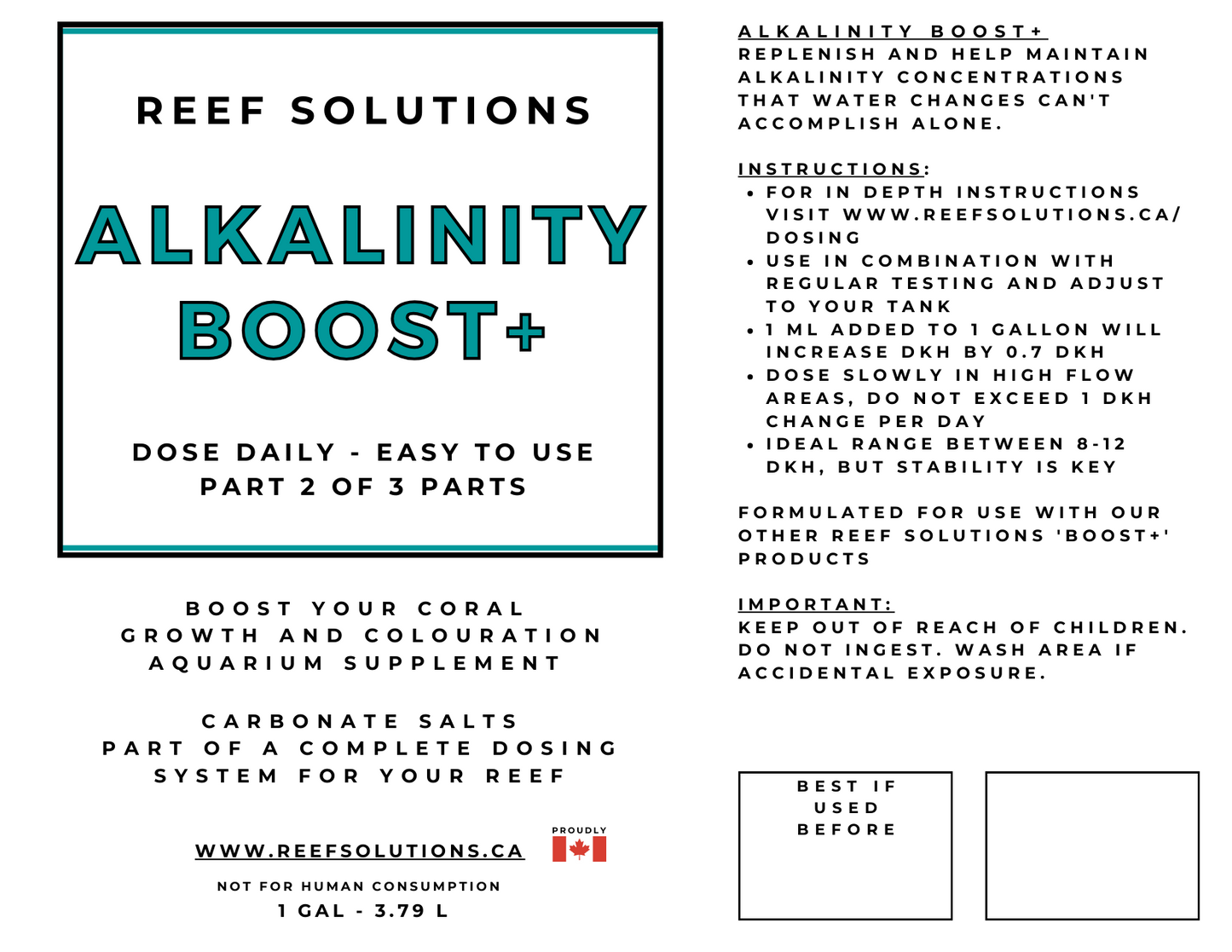 Alkalinity Boost+ Alkalinity Buffer - 3.79 L / 1 Gallon