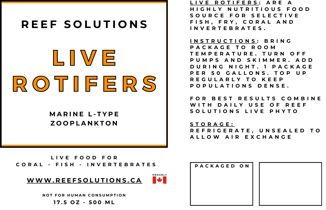 Custom Order - Live Rotifers - Zooplankton - 500 ml